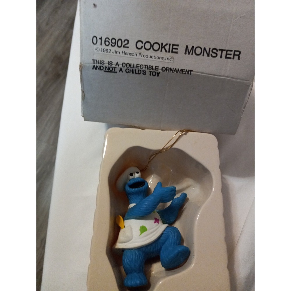 1992 Vtg Cookie Monster Jim Henson Grolier Sesame Street Ornament..READ